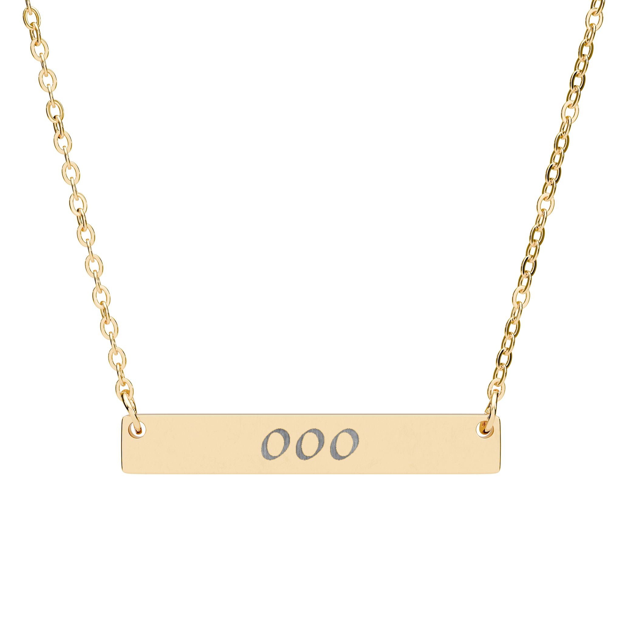000 Angel Number Horizontal Bar Necklace 🪽✨ Wholeness Potential Oneness Engraved Gold Necklace