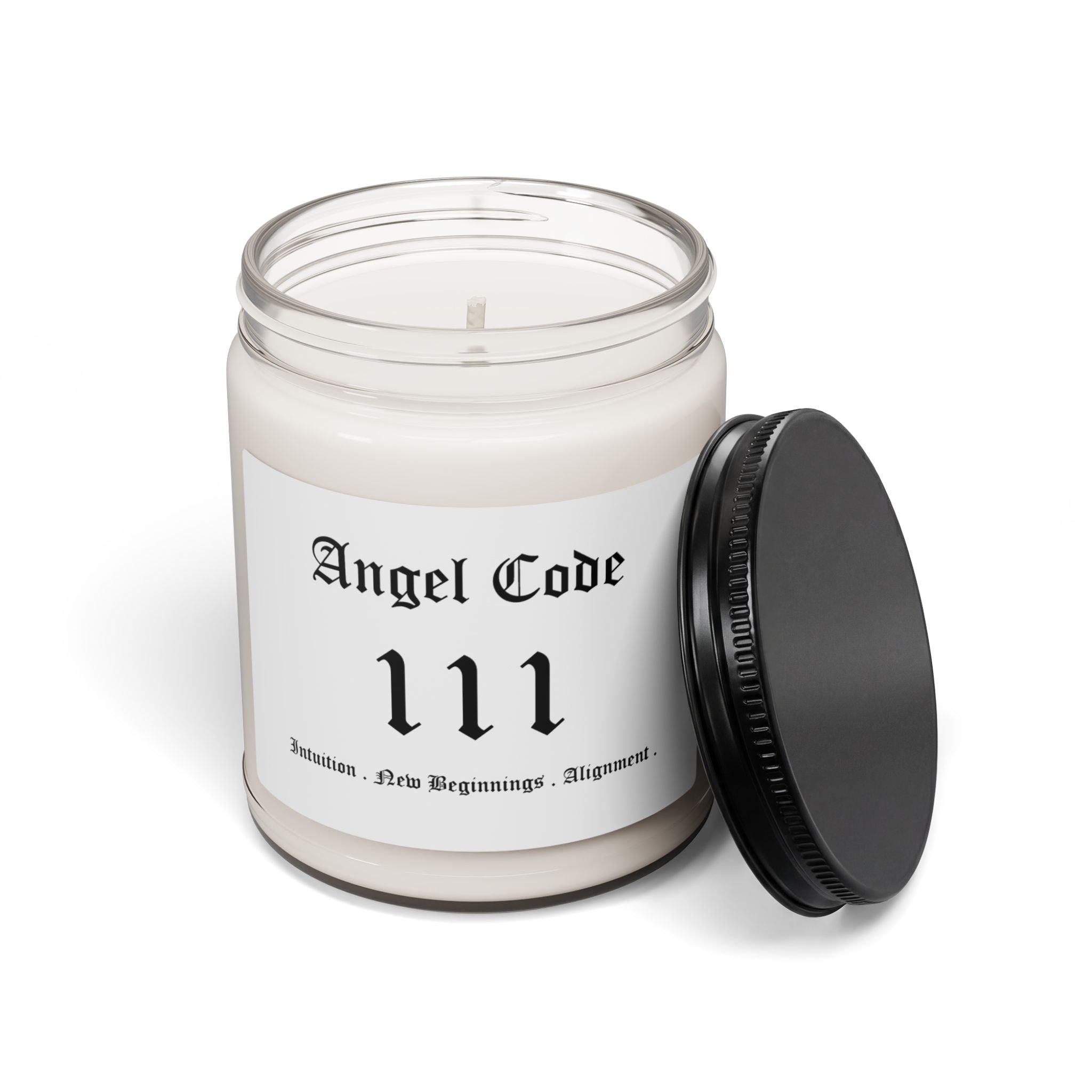 Angel Code 111 Scented Soy Candle 🪽🕯️ 9oz New Beginnings Aromatherapy Candle - White