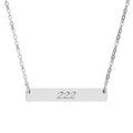 222 Angel Number Horizontal Bar Necklace 🪽✨ Balance & Trust Engraved Silver Necklace