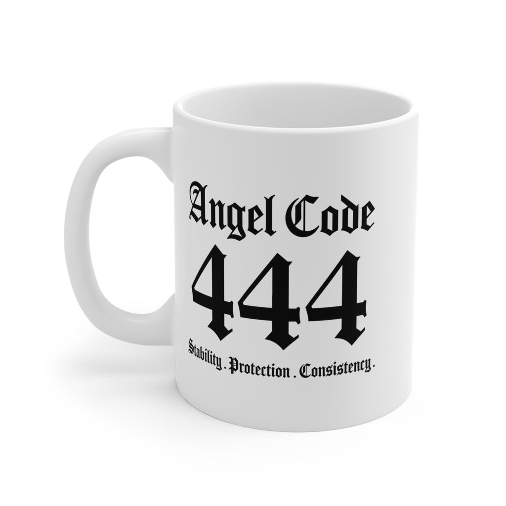 Angel Code 444 Coffee Mug 🪽✨ Numerology Stability Protection Conistency Gift - 11oz