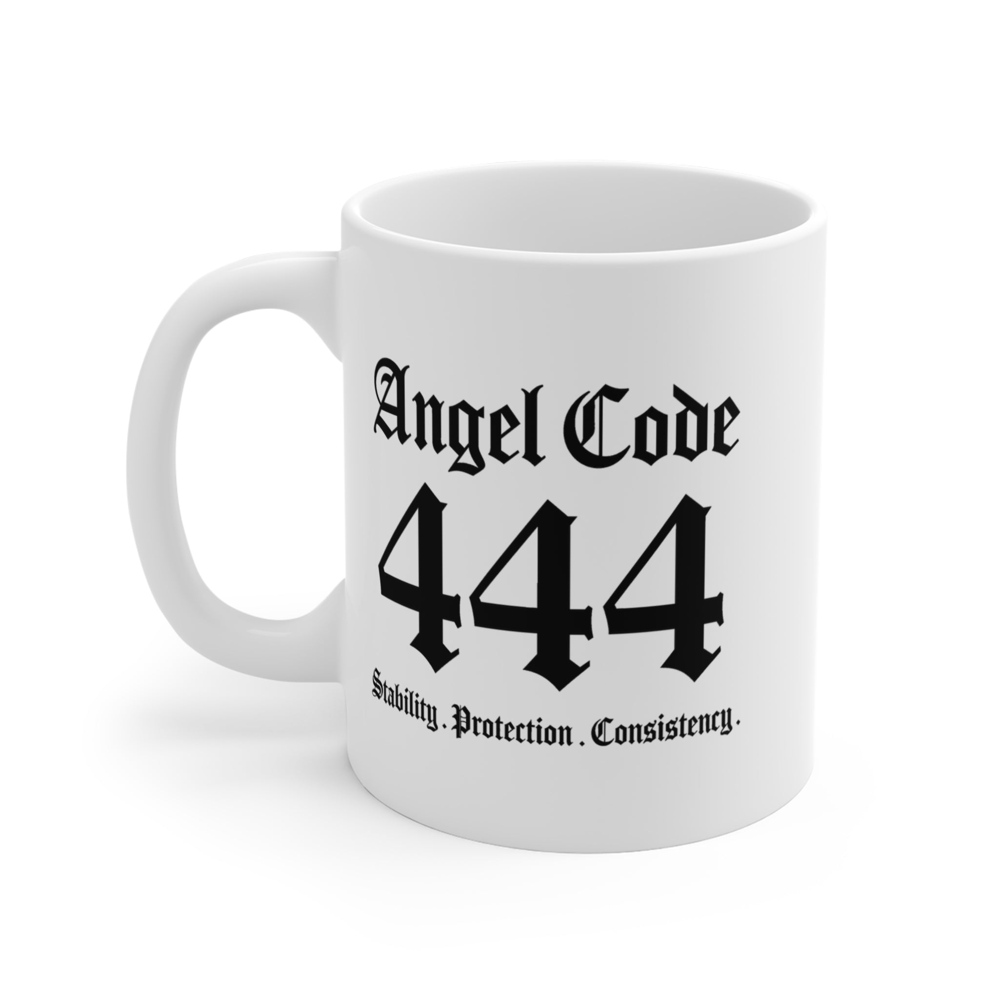 Angel Code 444 Coffee Mug 🪽✨ Numerology Stability Protection Conistency Gift - 11oz