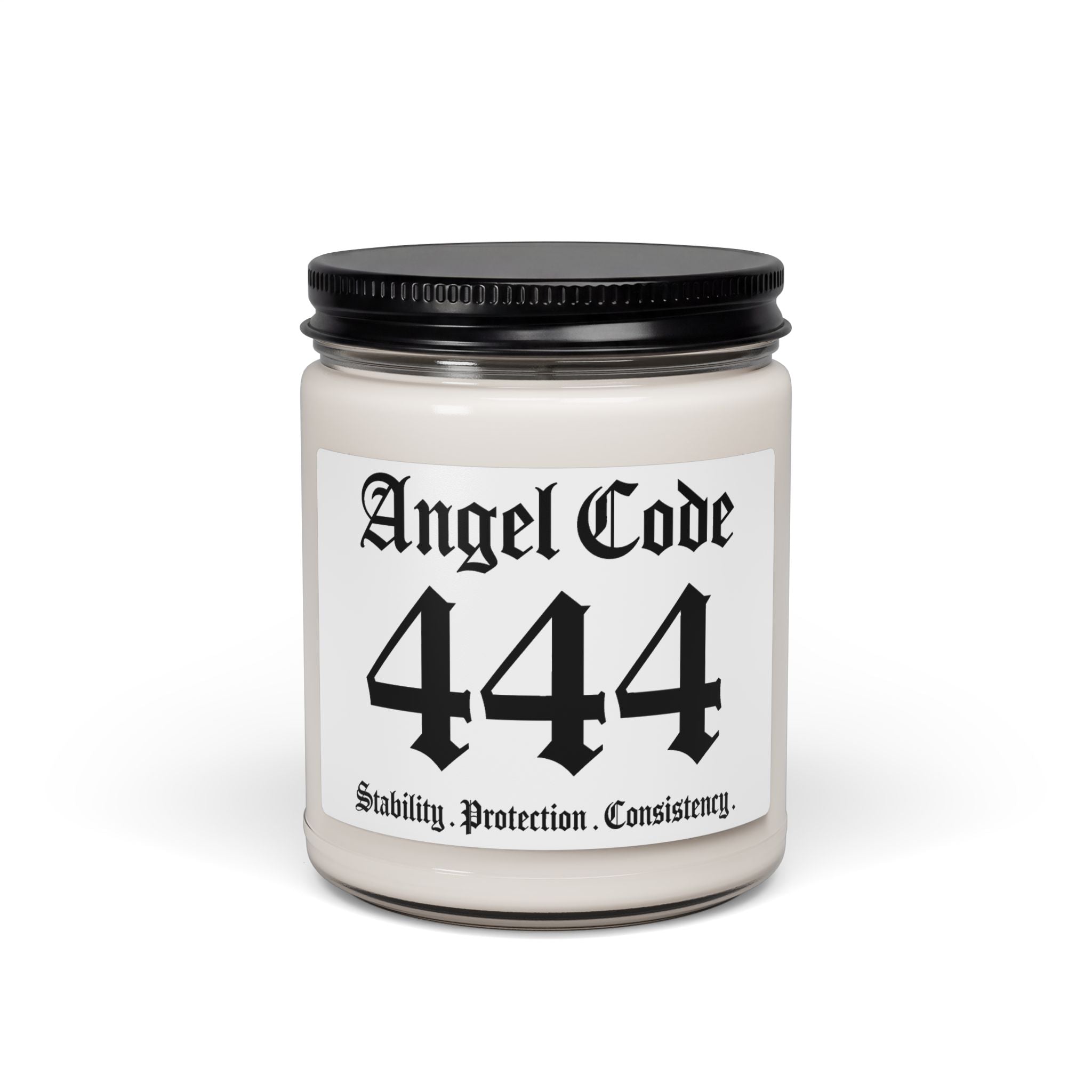 Angel Code 444 Scented Soy Candle 🪽🕯️ 9oz Stability Protection Consistency Aromatherapy Candle - White