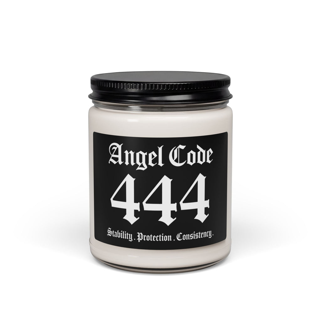 Angel Code 444 Scented Soy Candle 🪽🕯️ 9oz Stability Protection Consistency Aromatherapy Candle - Black