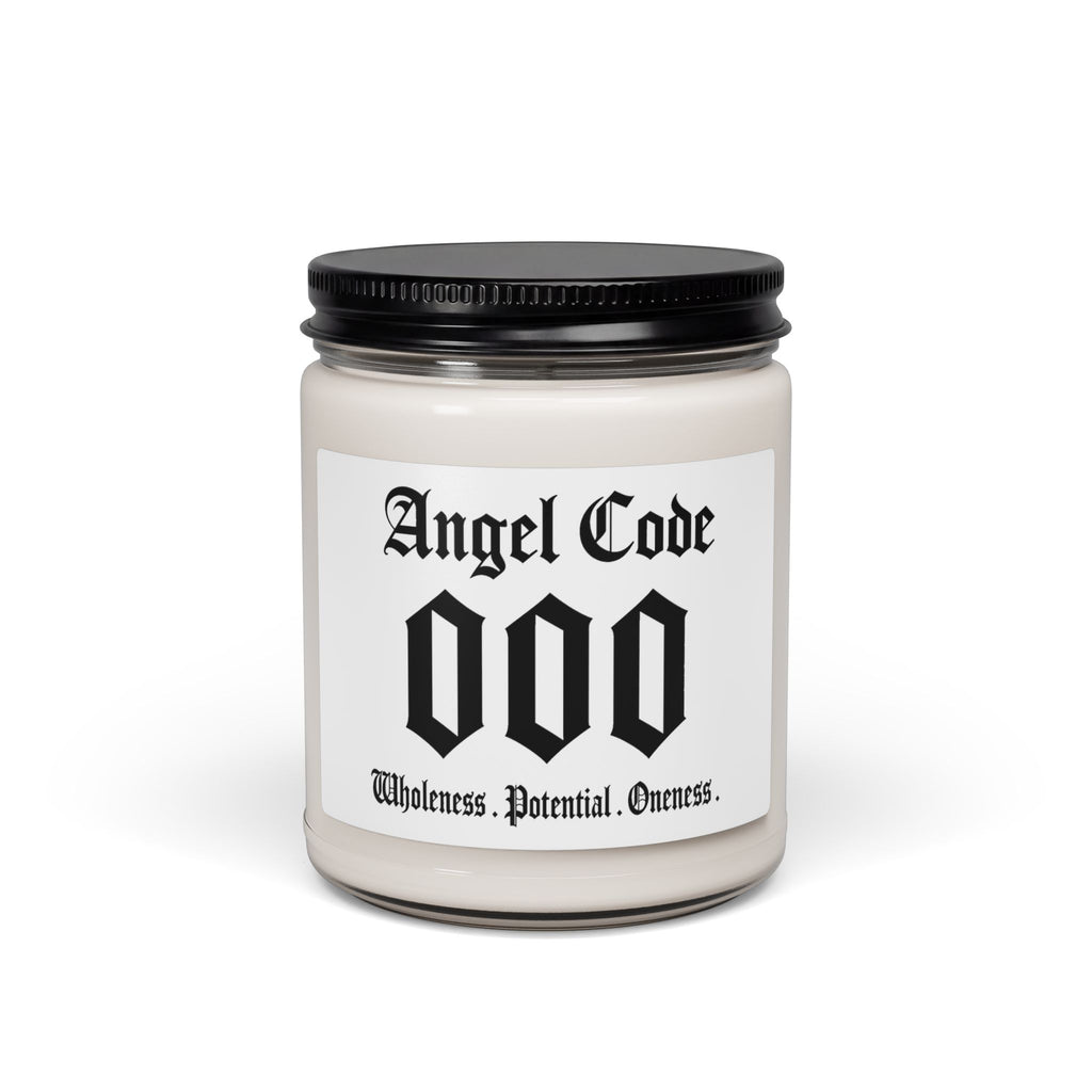 Angel Code 000 Scented Soy Candle 🪽🕯️ 9oz Wholeness Potential Oneness Aromatherapy Candle - White
