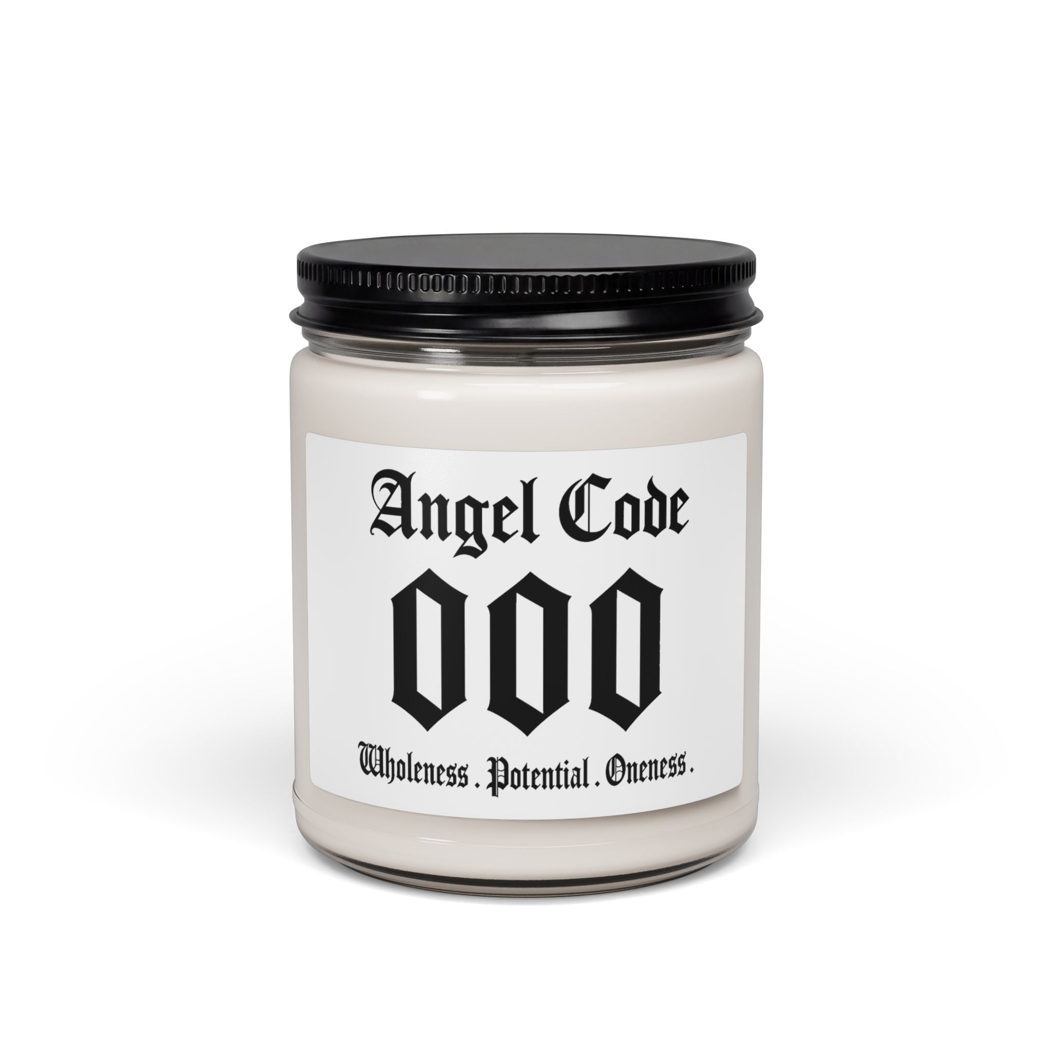 Angel Code 000 Scented Soy Candle 🪽🕯️ 9oz Wholeness Potential Oneness Aromatherapy Candle - White