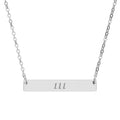 111 Angel Number Horizontal Bar Necklace 🪽✨ New Beginnings Engraved Silver Necklace