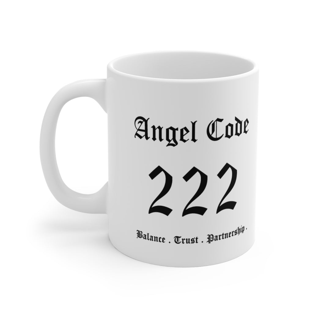 Angel Code 222 Coffee Mug 🪽✨ Numerology Balance Trust Partnership Gift - 11oz