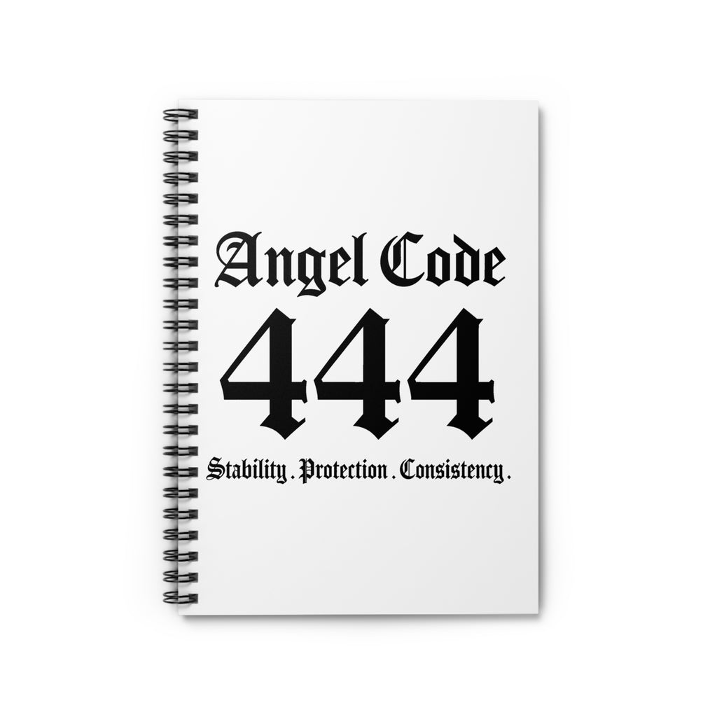 Angel Code 444 Spiral Notebook — Stability Protection Consistency Ruled Journal (White)
