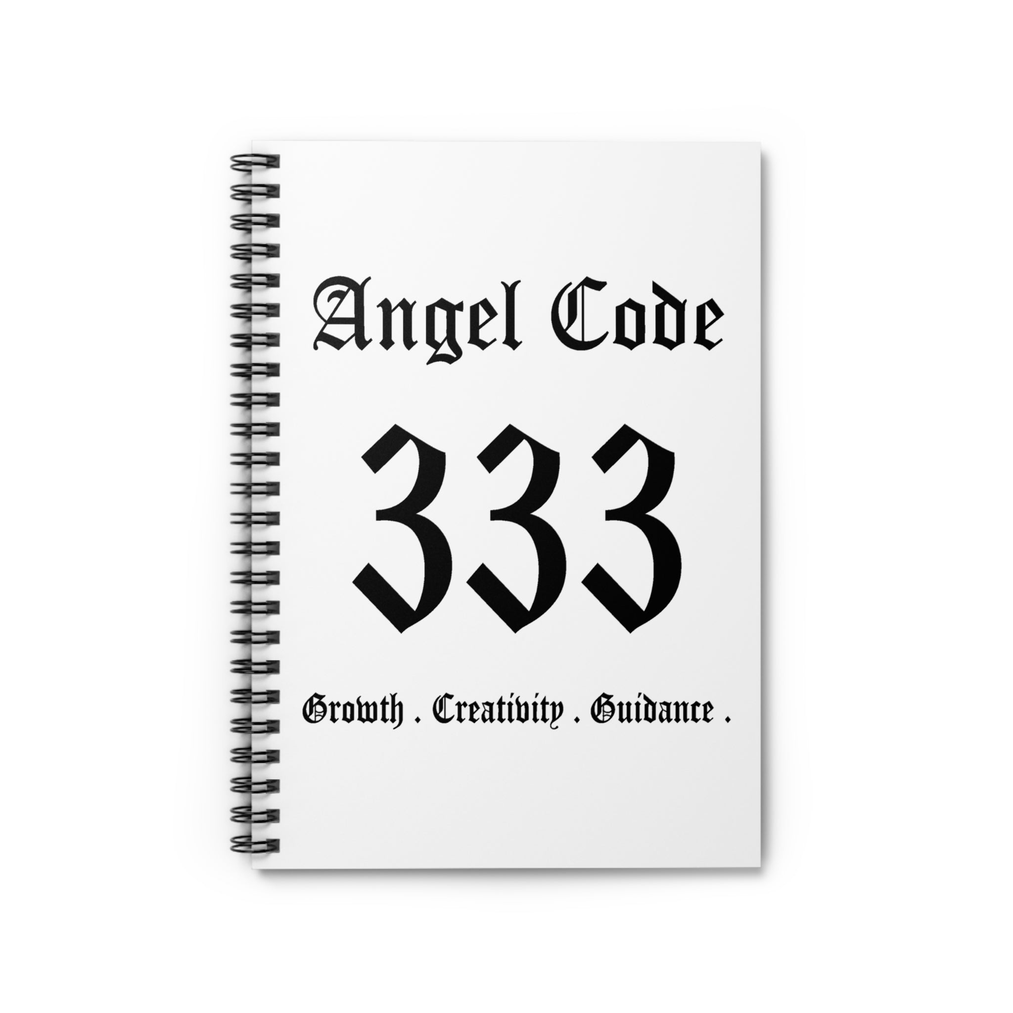 Angel Code 333 Spiral Notebook — Guided Growth & Creativity Ruled Journal (White)
