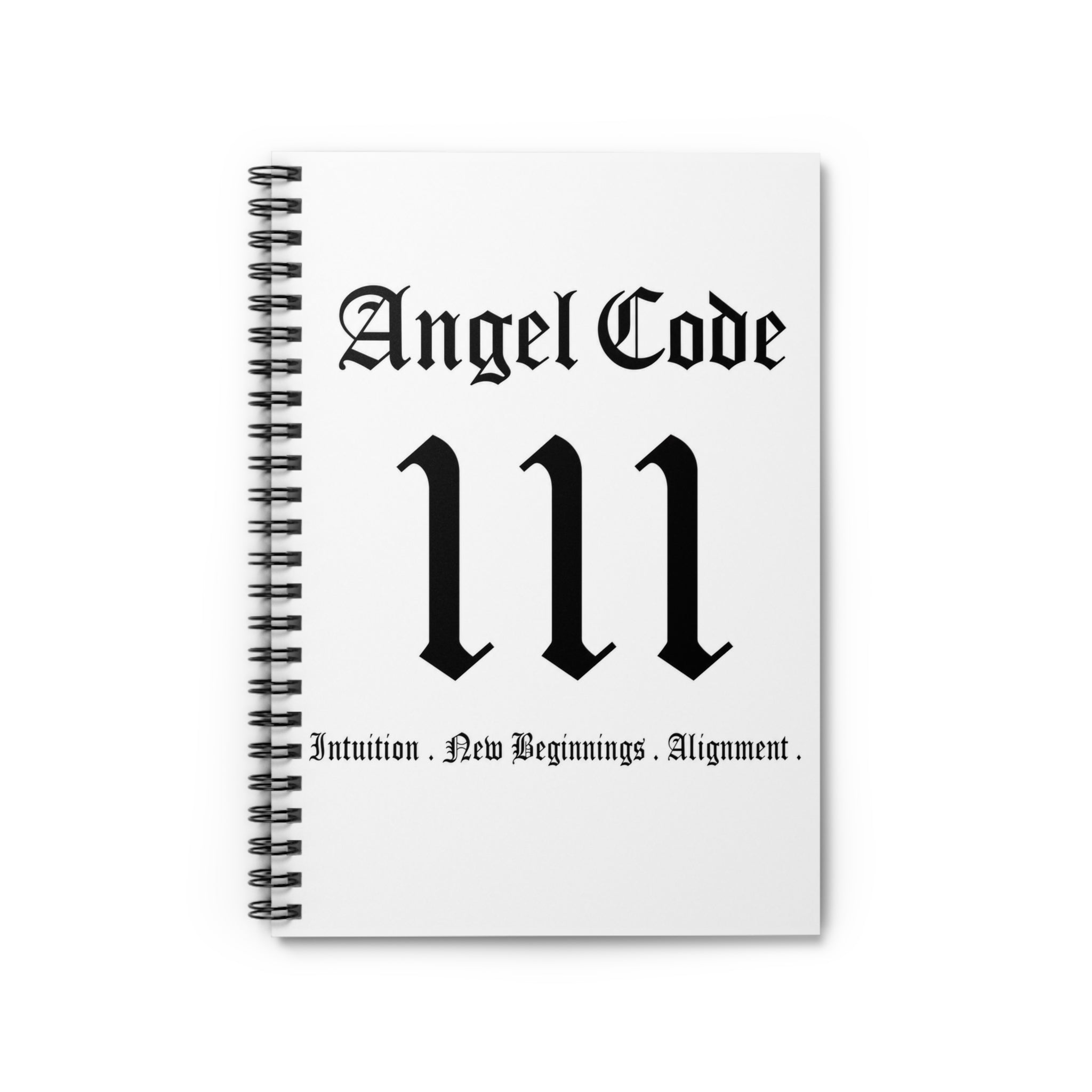 Angel Code 111 Spiral Notebook 🪽📓 Intuition & New Beginnings Ruled Journal - White