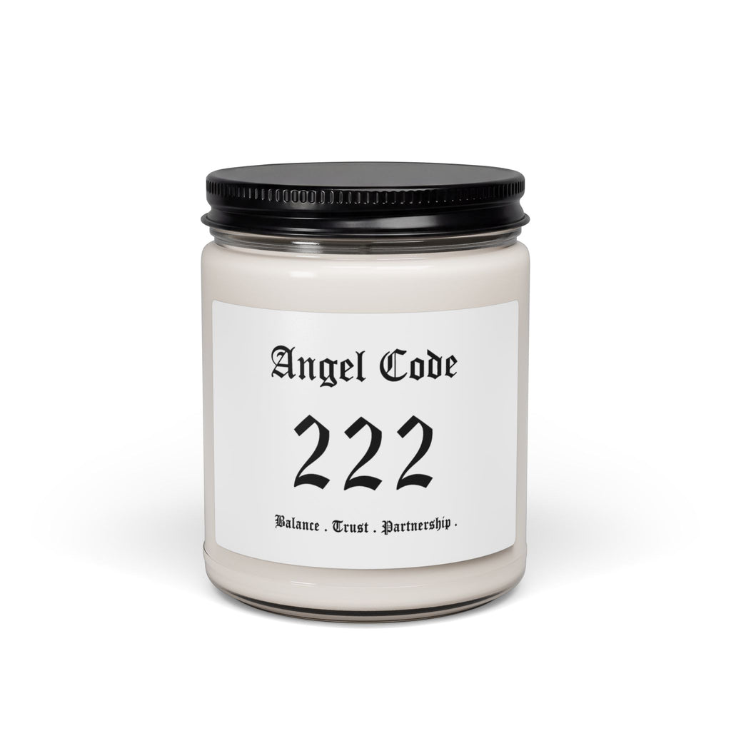 Angel Code 222 Scented Soy Candle 🪽🕯️ 9oz Balance Aromatherapy Candle - White