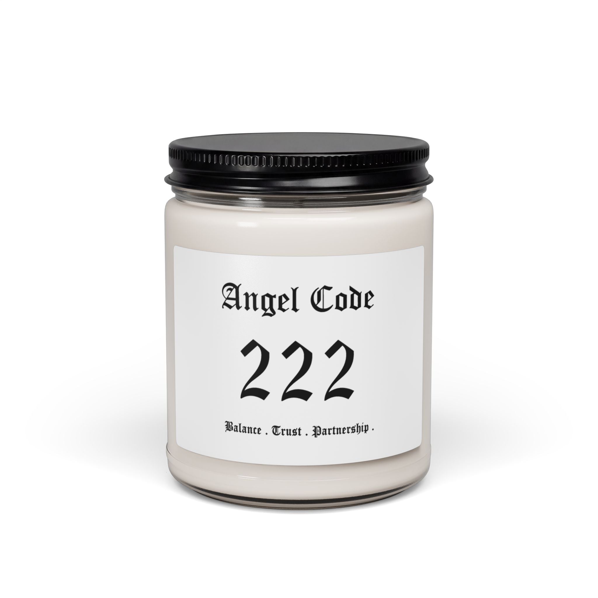 Angel Code 222 Scented Soy Candle 🪽🕯️ 9oz Balance Aromatherapy Candle - White