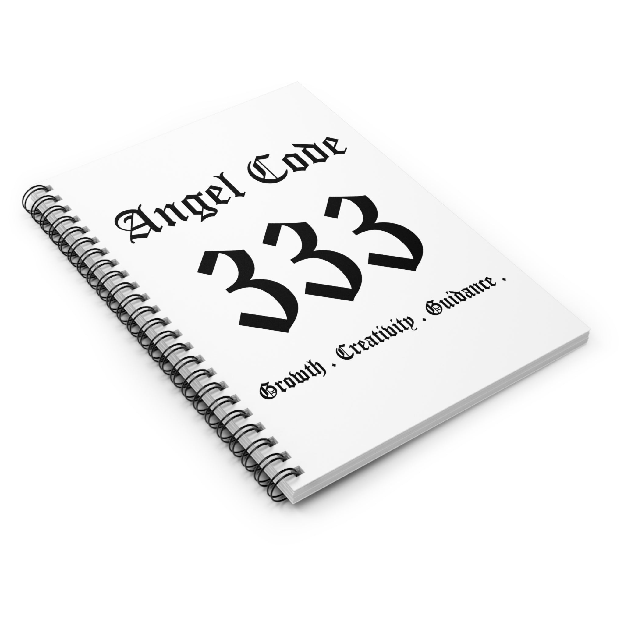 Angel Code 333 Spiral Notebook — Guided Growth & Creativity Ruled Journal (White)