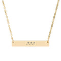 222 Angel Number Horizontal Bar Necklace 🪽✨ Balance & Trust Engraved Necklace