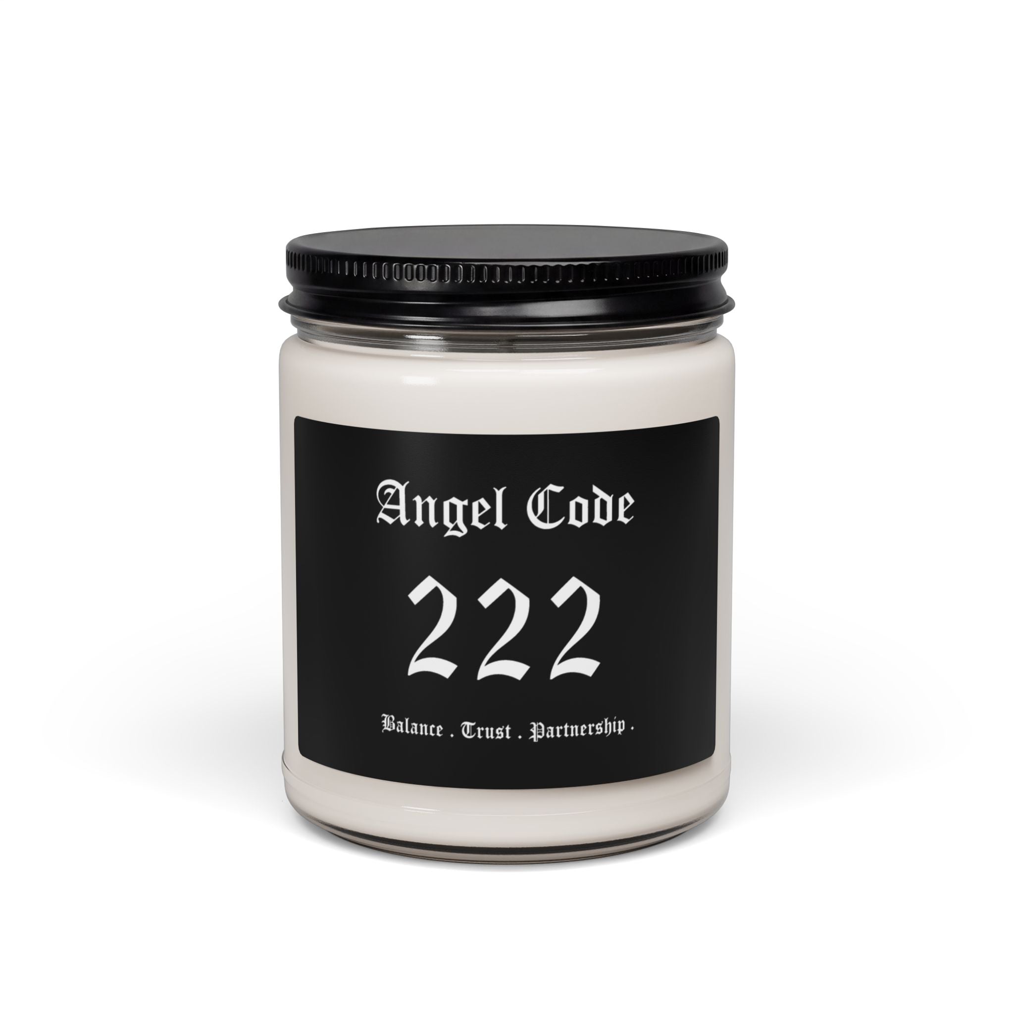Angel Code 222 Scented Soy Candle 🪽🕯️ 9oz Balance Aromatherapy Candle - Black