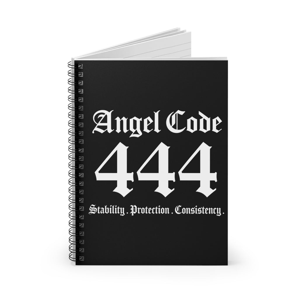 Angel Code 444 Spiral Notebook — Stability Protection Consistency Ruled Journal (Black)