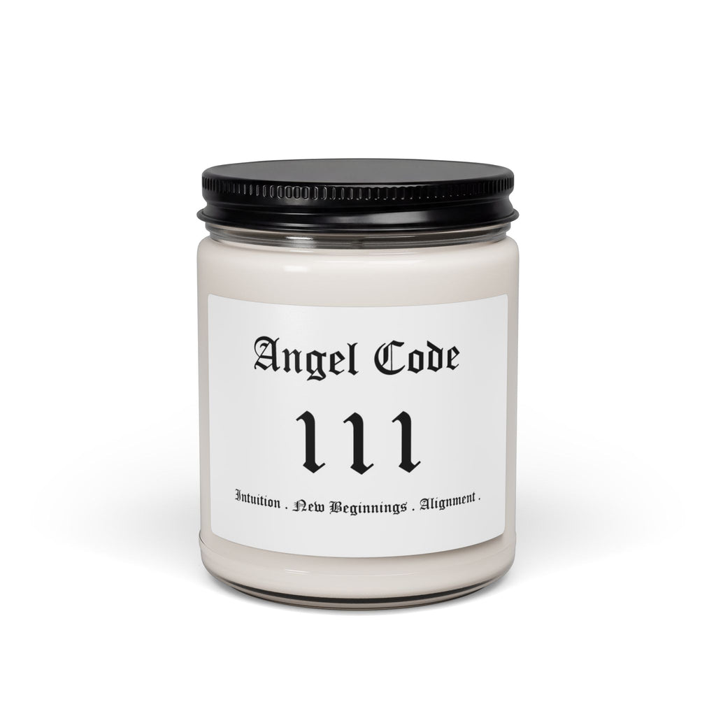 Angel Code 111 Scented Soy Candle 🪽🕯️ 9oz New Beginnings Aromatherapy Candle - White
