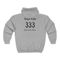 Unisex Manifestation Zip Hoodie 🪽🖤333 'Growth Creativity Guidance' Gray Full-Zip