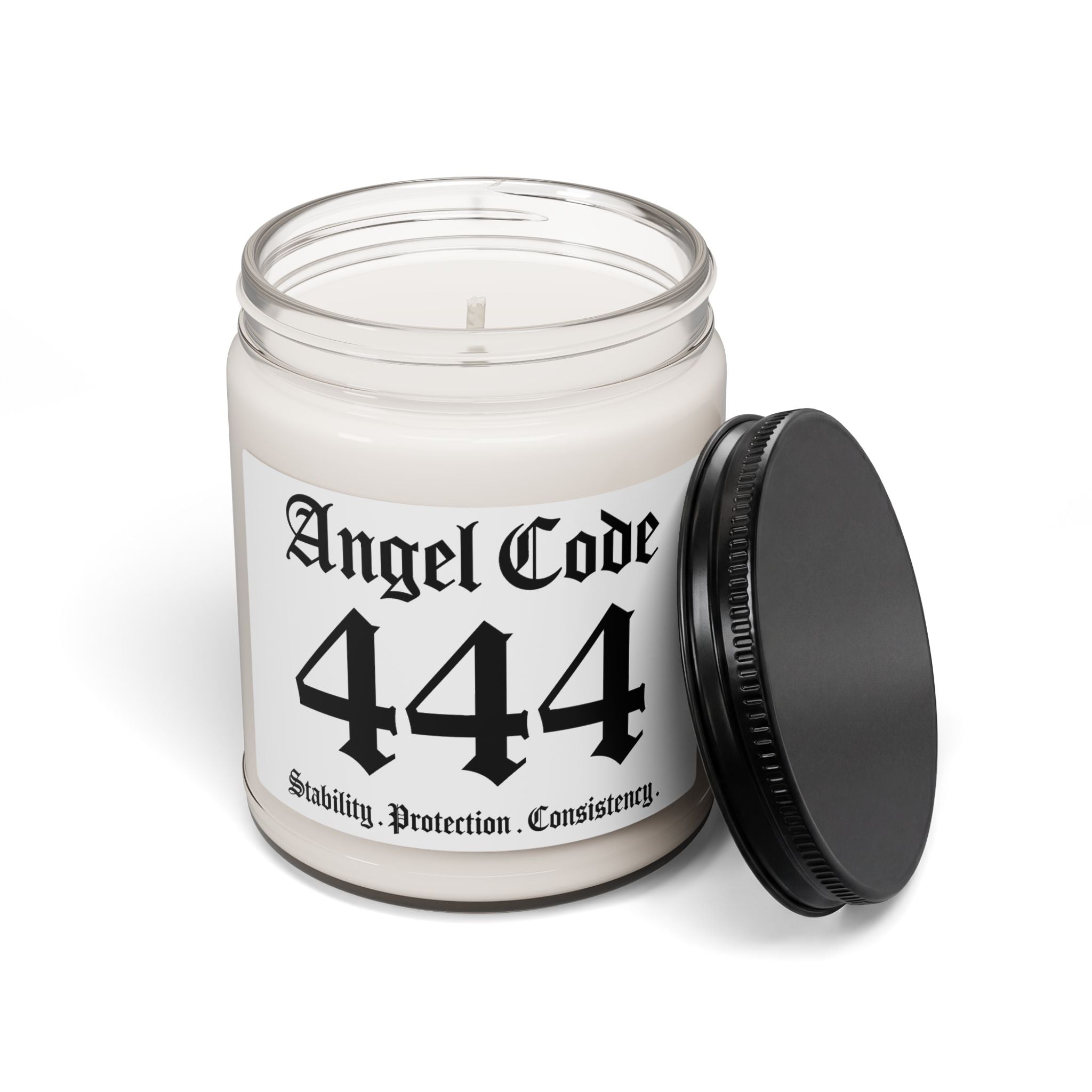 Angel Code 444 Scented Soy Candle 🪽🕯️ 9oz Stability Protection Consistency Aromatherapy Candle - White