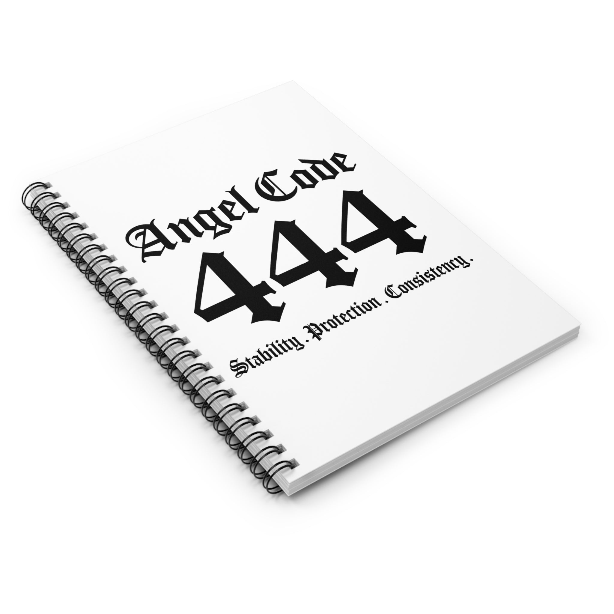 Angel Code 444 Spiral Notebook — Stability Protection Consistency Ruled Journal (White)