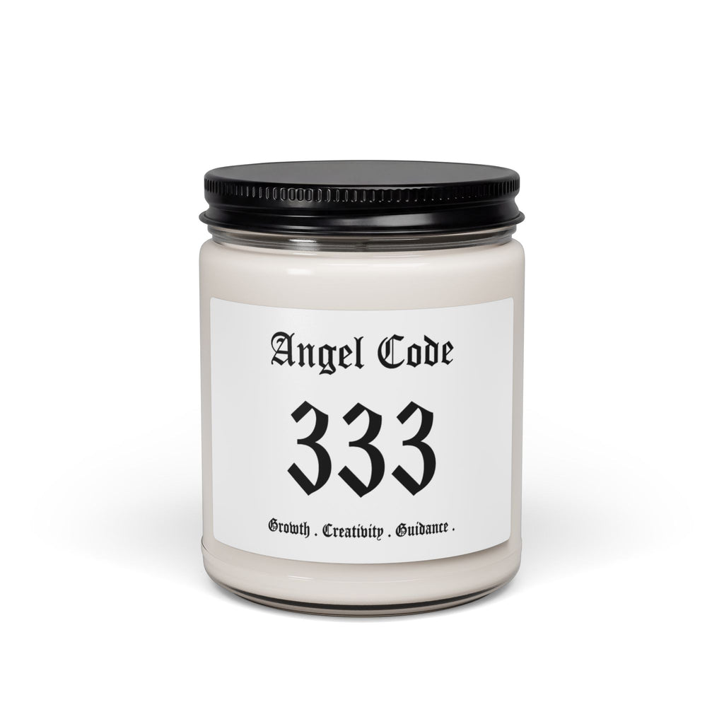 Angel Code 333 Scented Soy Candle 🪽🕯️ 9oz Growth Aromatherapy Candle - White