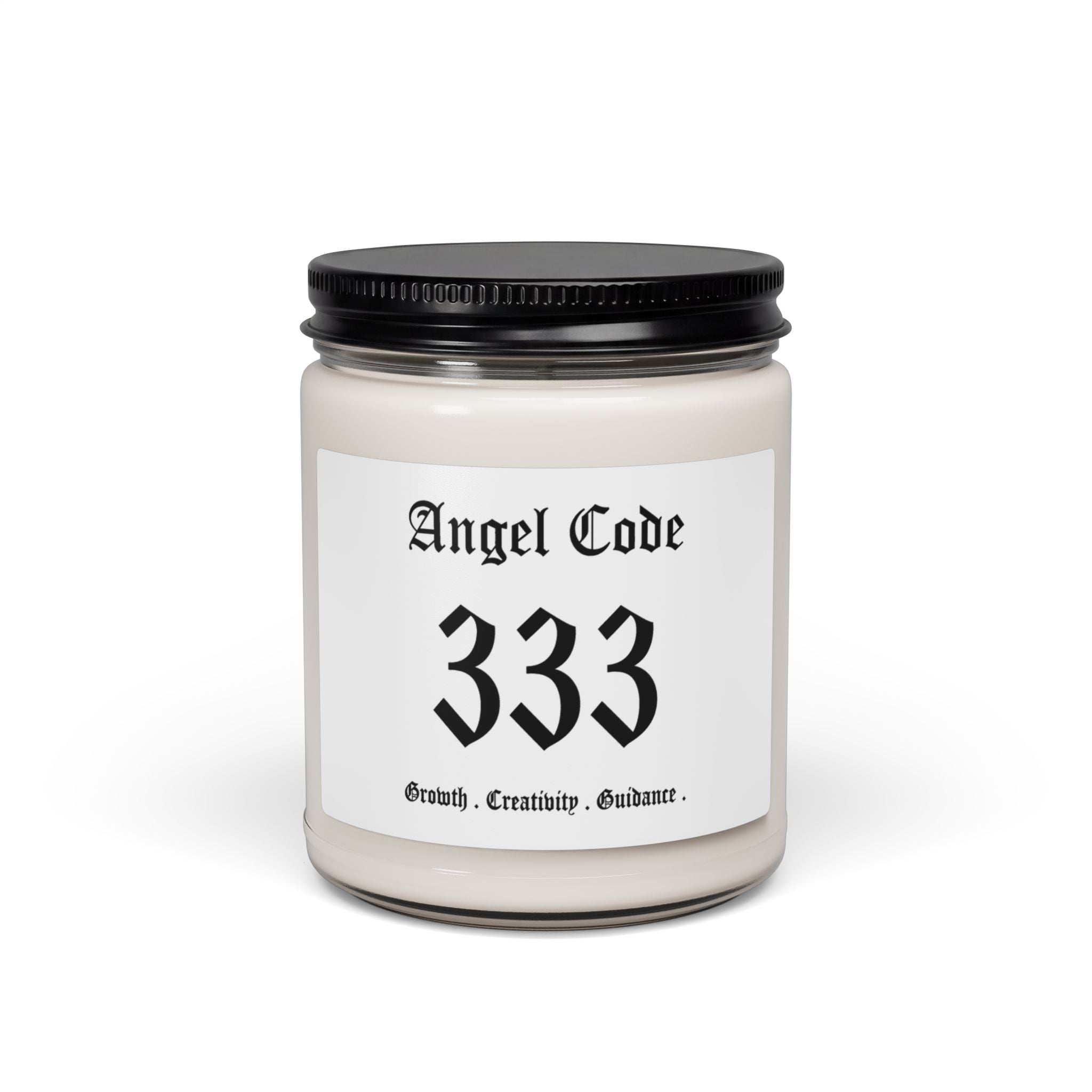 Angel Code 333 Scented Soy Candle 🪽🕯️ 9oz Growth Aromatherapy Candle - White